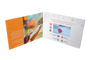video presentation folder mailer flat screen panel 