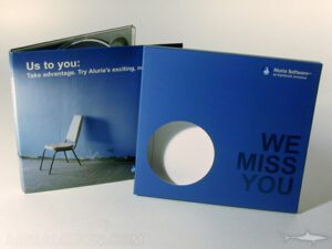 Die Cut hole slipcase showcases lonely chair underneath