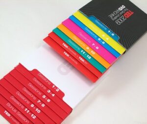 Multidisc packaging Slipcase sets TED Spec with inner jackets, one title 4C, one title pantone inks