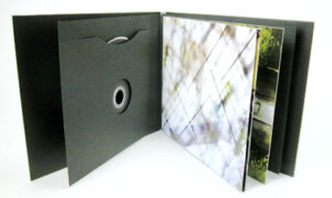 CD Jacket packaging with custom swinging sleeves and inner pages