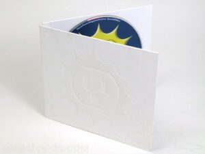 Spot gloss ink on white stock with embossing