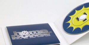 attached poster fold out cd jacket white foam hub plastic free recycled paper