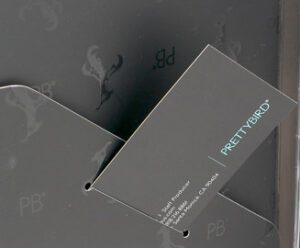 business card with spot gloss and embossing