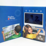 Educational video book hardcover inner video panel
